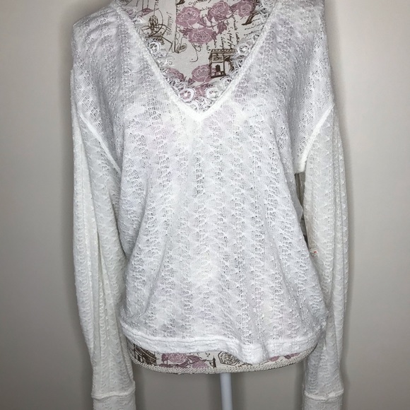 FREE PEOPLE Dream Girl Pointelle Top Nwt - Picture 8 of 8